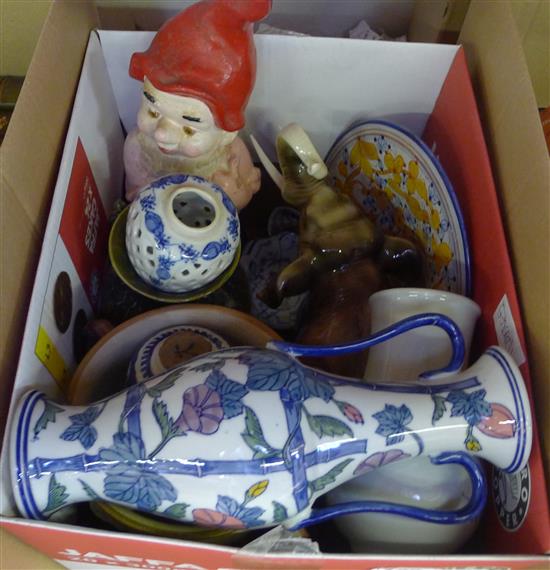 Royal dux elephant & other ceramics